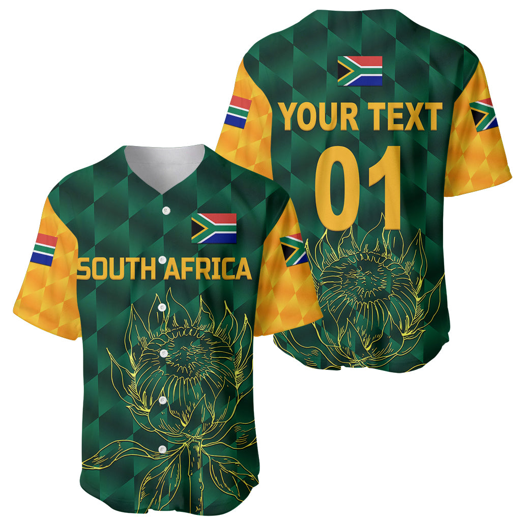 (Custom Personalised) South Africa Proteas Cricket Baseball Jersey Simple - Green LT8 - Wonder Print Shop