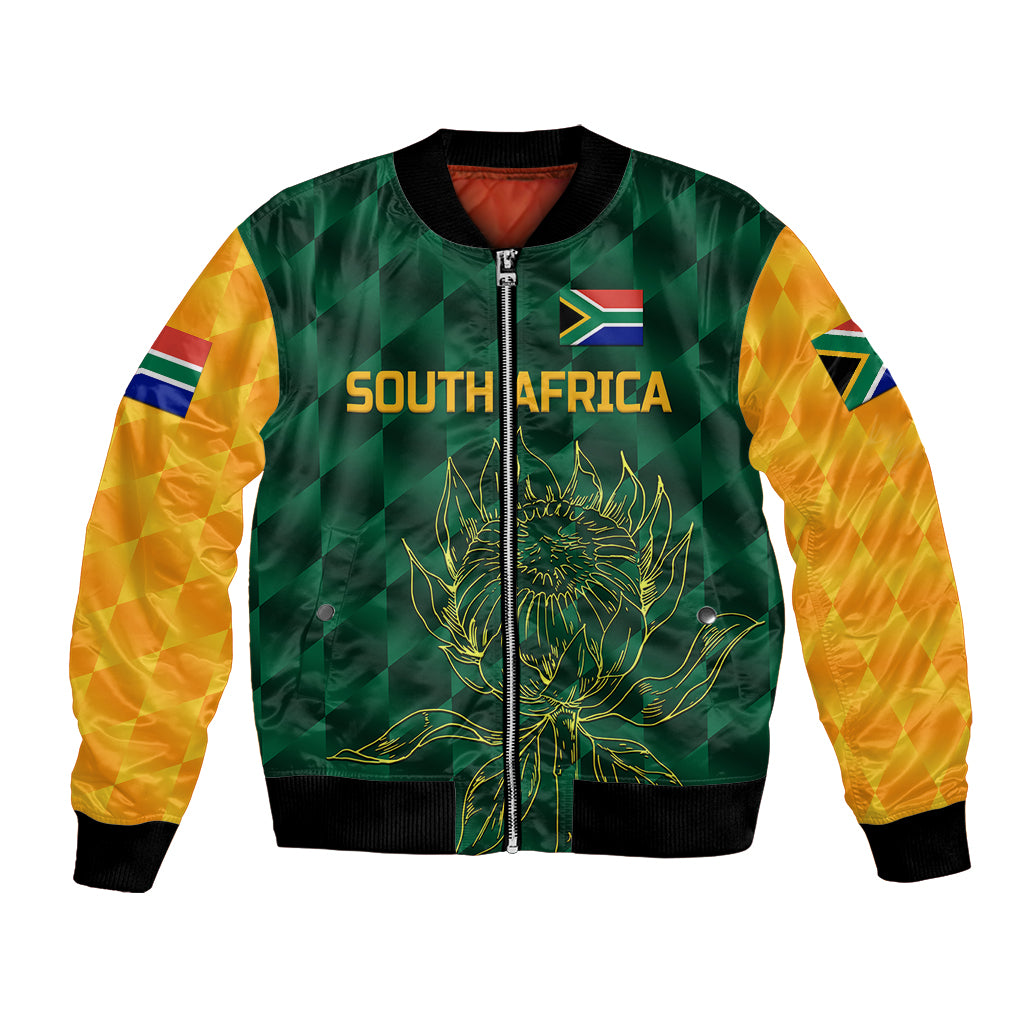 (Custom Personalised) South Africa Proteas Cricket Bomber Jacket Simple - Green LT8 - Wonder Print Shop