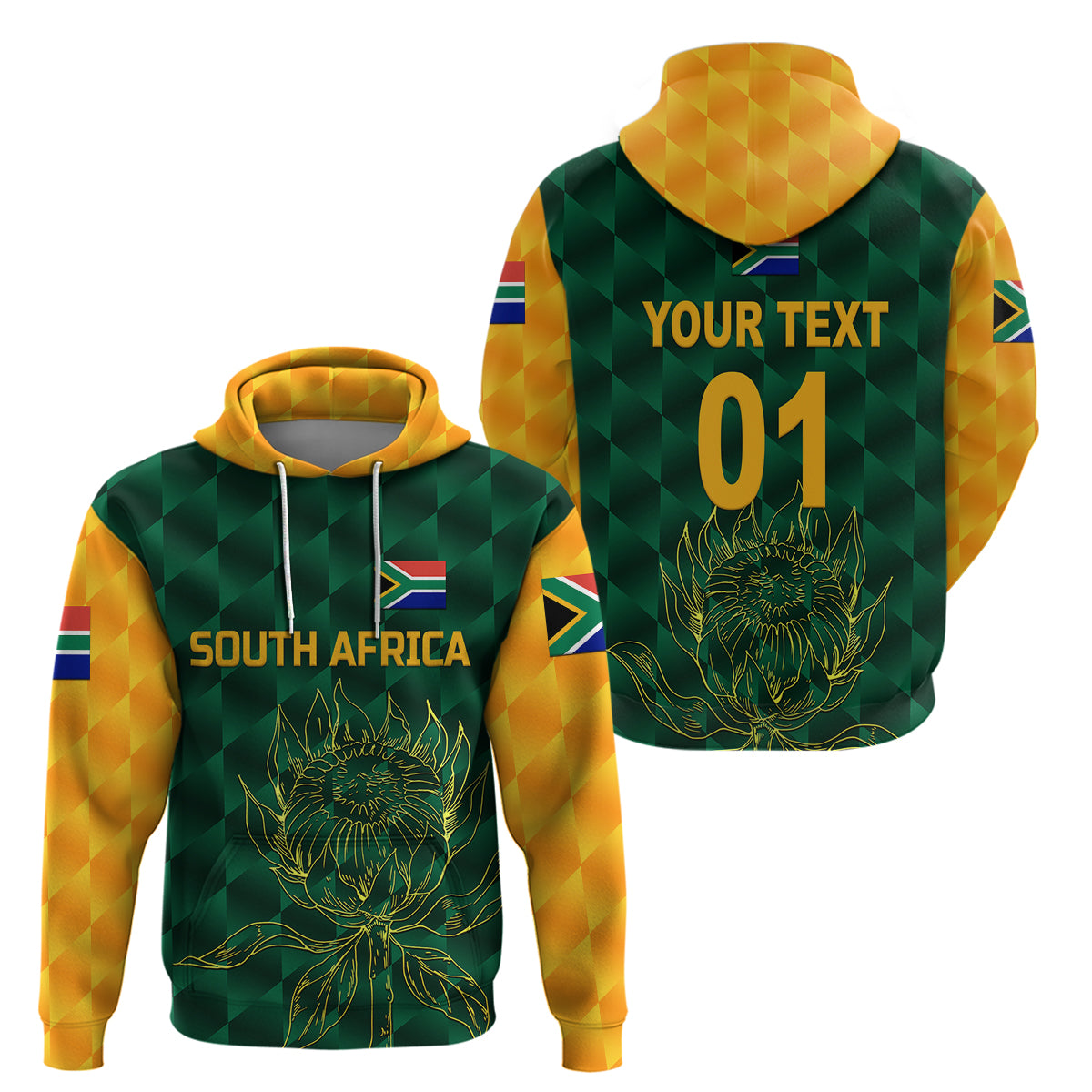 Custom South Africa Proteas CrickeHoodie Simple Green LT8 - Wonder Print Shop