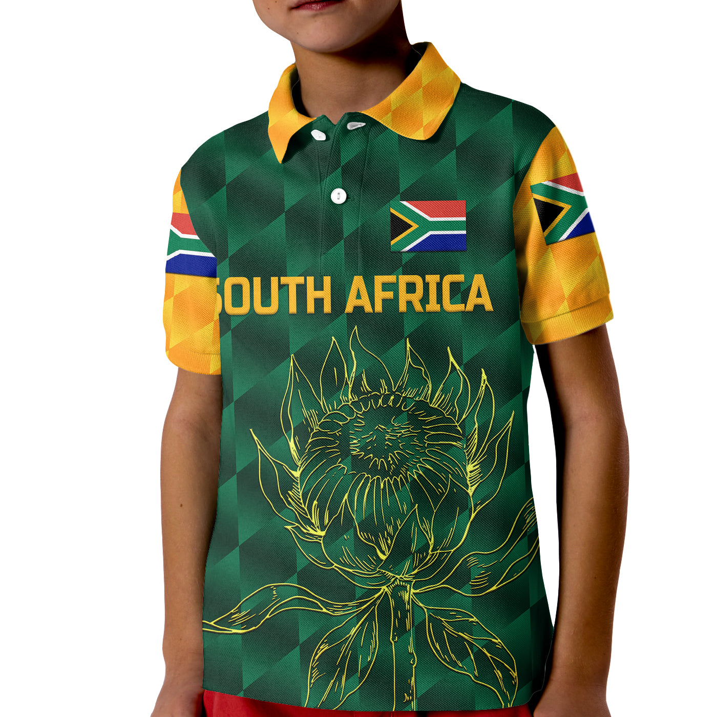 Custom South Africa Proteas Cricket Polo Shirt for Kid Simple Green LT8 - Wonder Print Shop