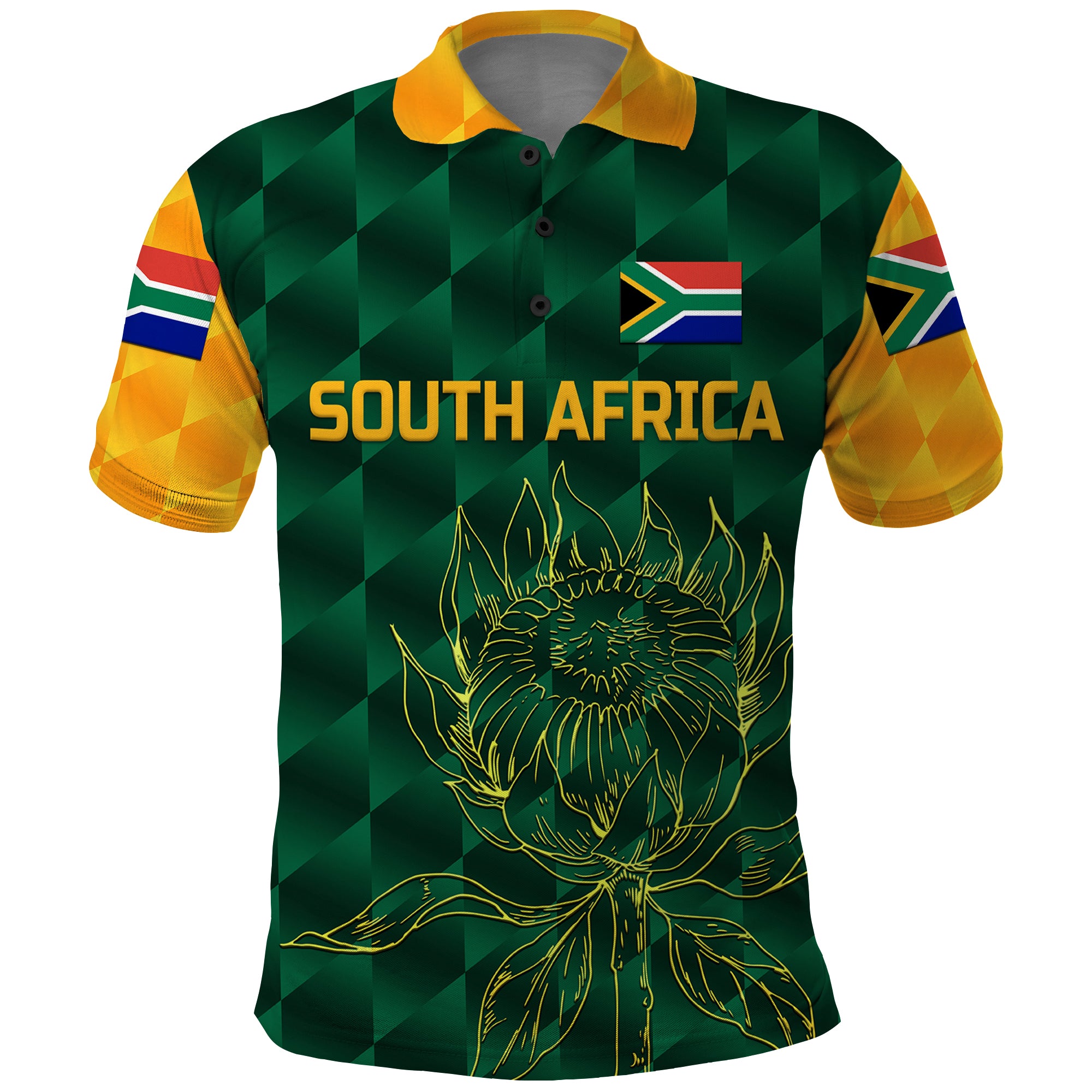 custom-personalised-south-africa-proteas-cricket-polo-shirt-simple-green