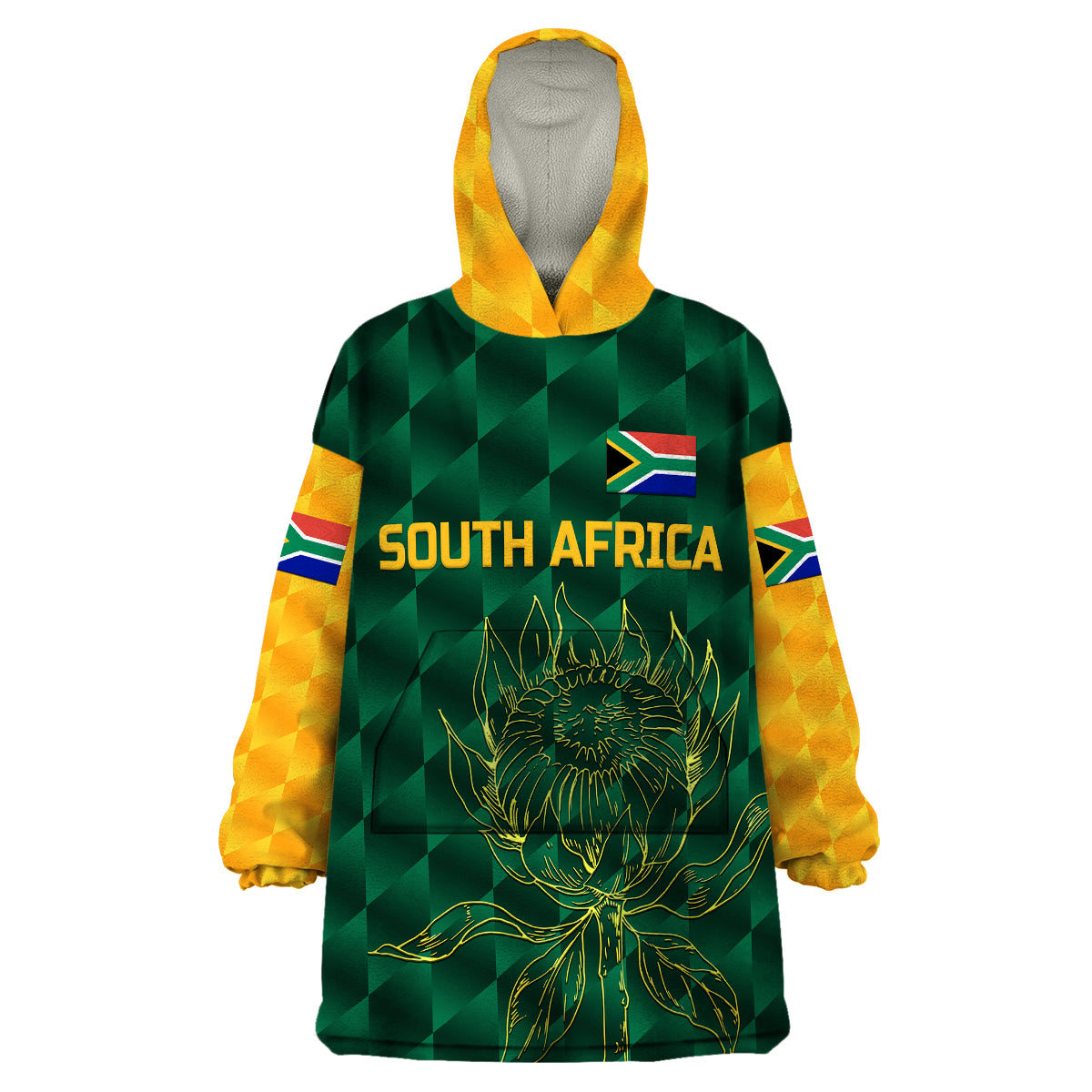 custom-personalised-south-africa-proteas-cricket-wearable-blanket-hoodie-simple-green