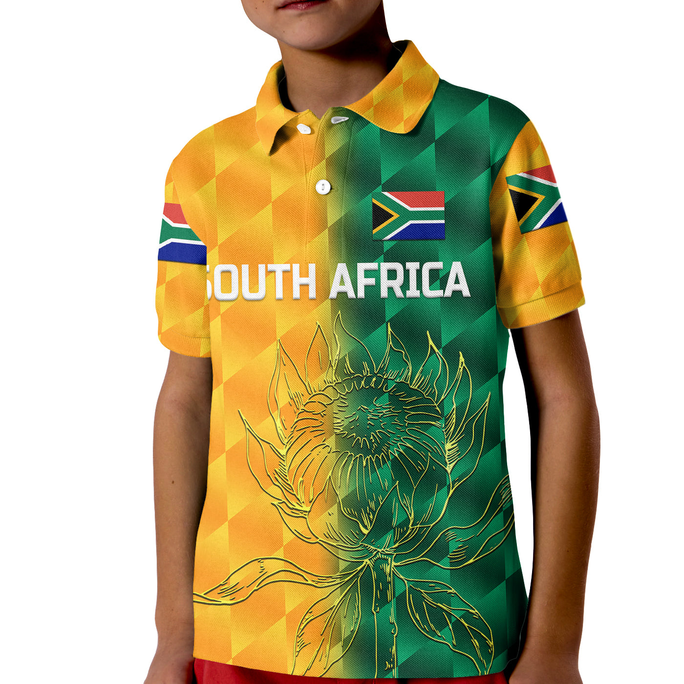 Custom South Africa Proteas Cricket Polo Shirt for Kid Simple Yellow LT8 - Wonder Print Shop