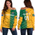 (Custom Personalised) South Africa Proteas Cricket Off Shoulder Sweater Simple - Yellow LT8 - Wonder Print Shop