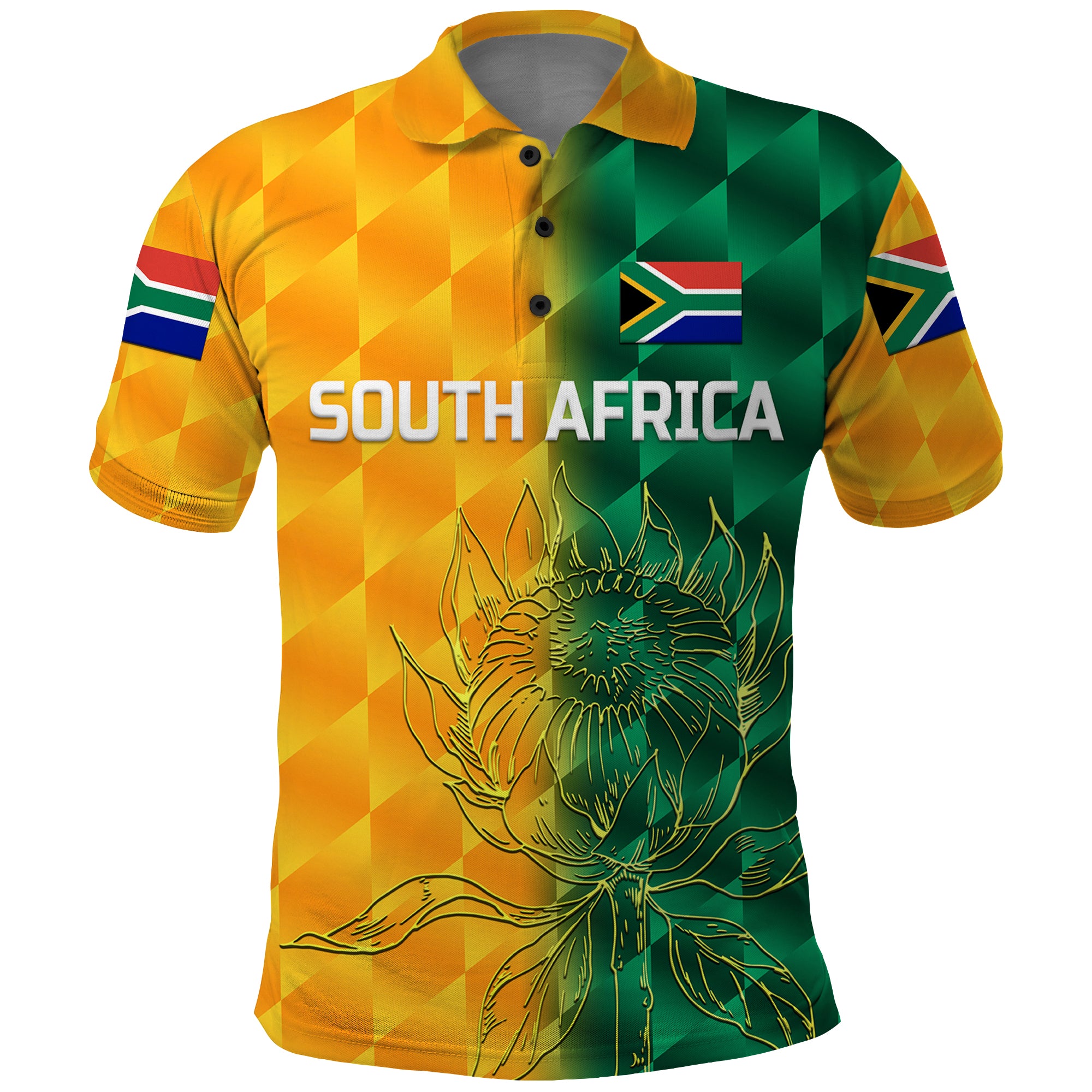 Custom South Africa Proteas Cricket Polo Shirt Simple Yellow LT8 - Wonder Print Shop