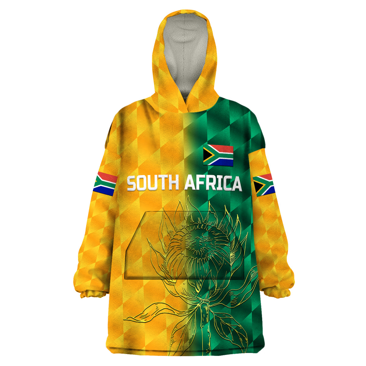 custom-personalised-south-africa-proteas-cricket-wearable-blanket-hoodie-simple-yellow