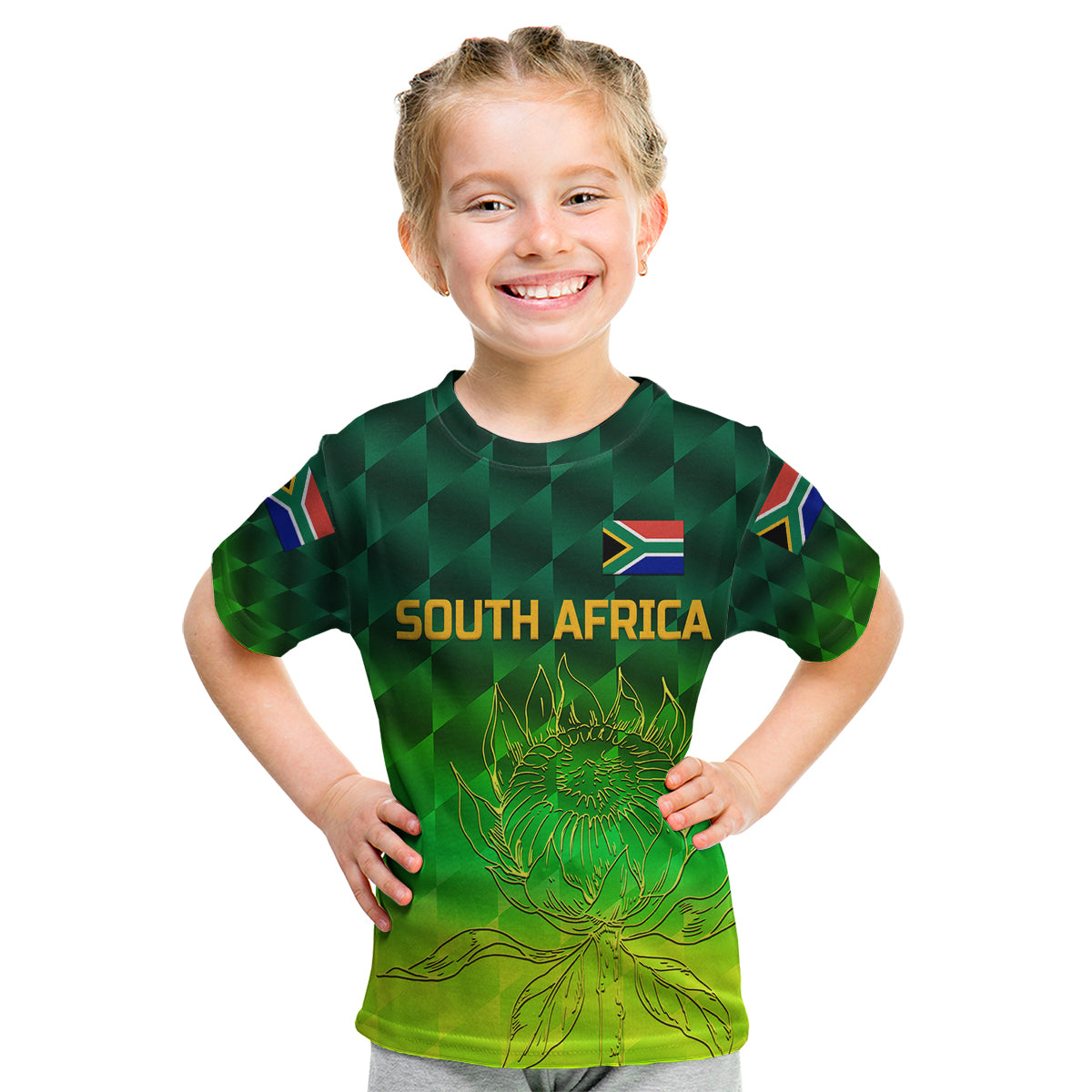 custom-personalised-south-africa-proteas-cricket-kid-t-shirt-simple-gradient-green