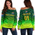 (Custom Personalised) South Africa Proteas Cricket Off Shoulder Sweater Simple - Gradient Green LT8 - Wonder Print Shop