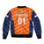 (Custom Personalised) Netherlands Cricket Dutch Lion Bomber Jacket Unique Orange LT8 - Wonder Print Shop