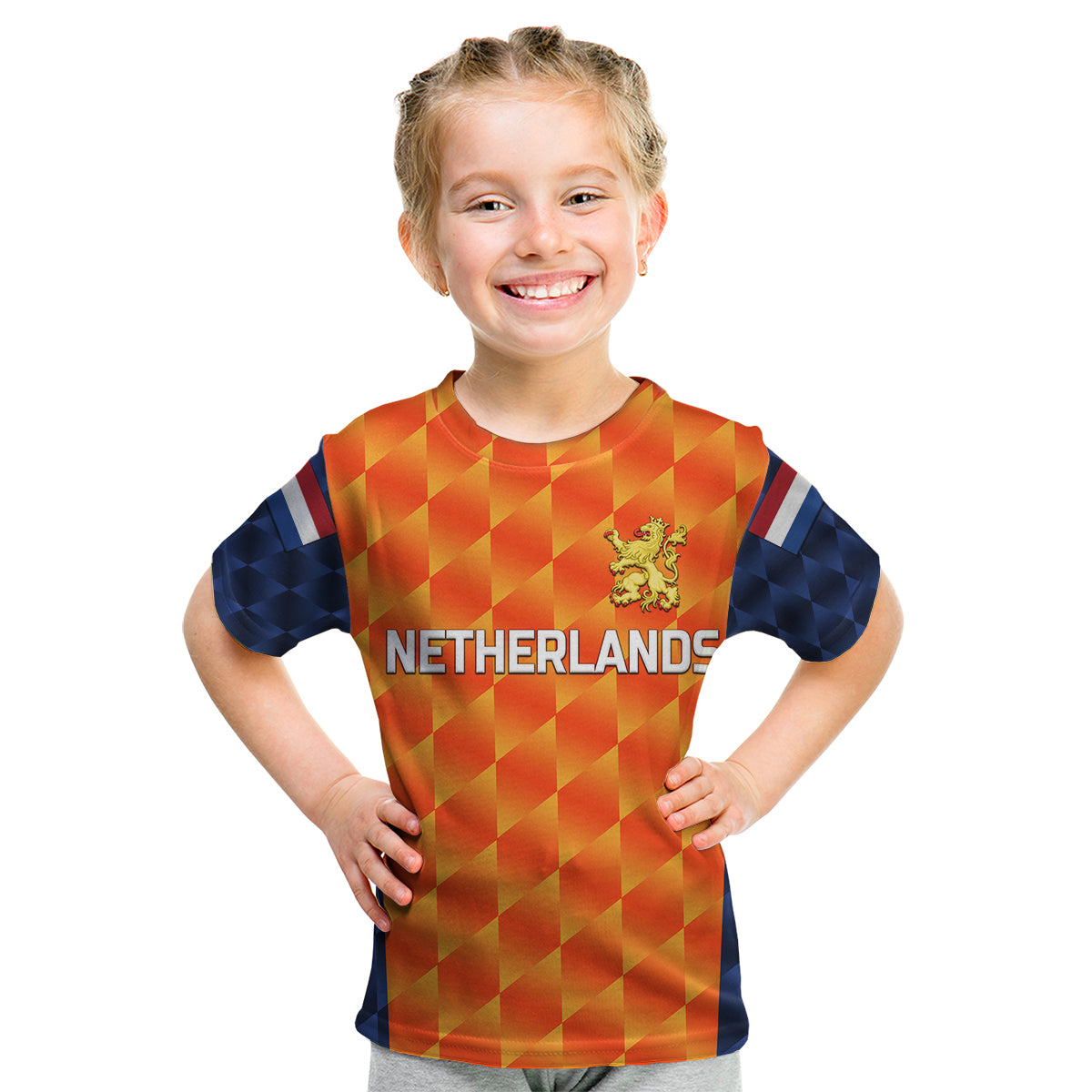 (Custom Personalised) Netherlands Cricket Dutch Lion Kid T Shirt Unique Orange LT8 - Wonder Print Shop