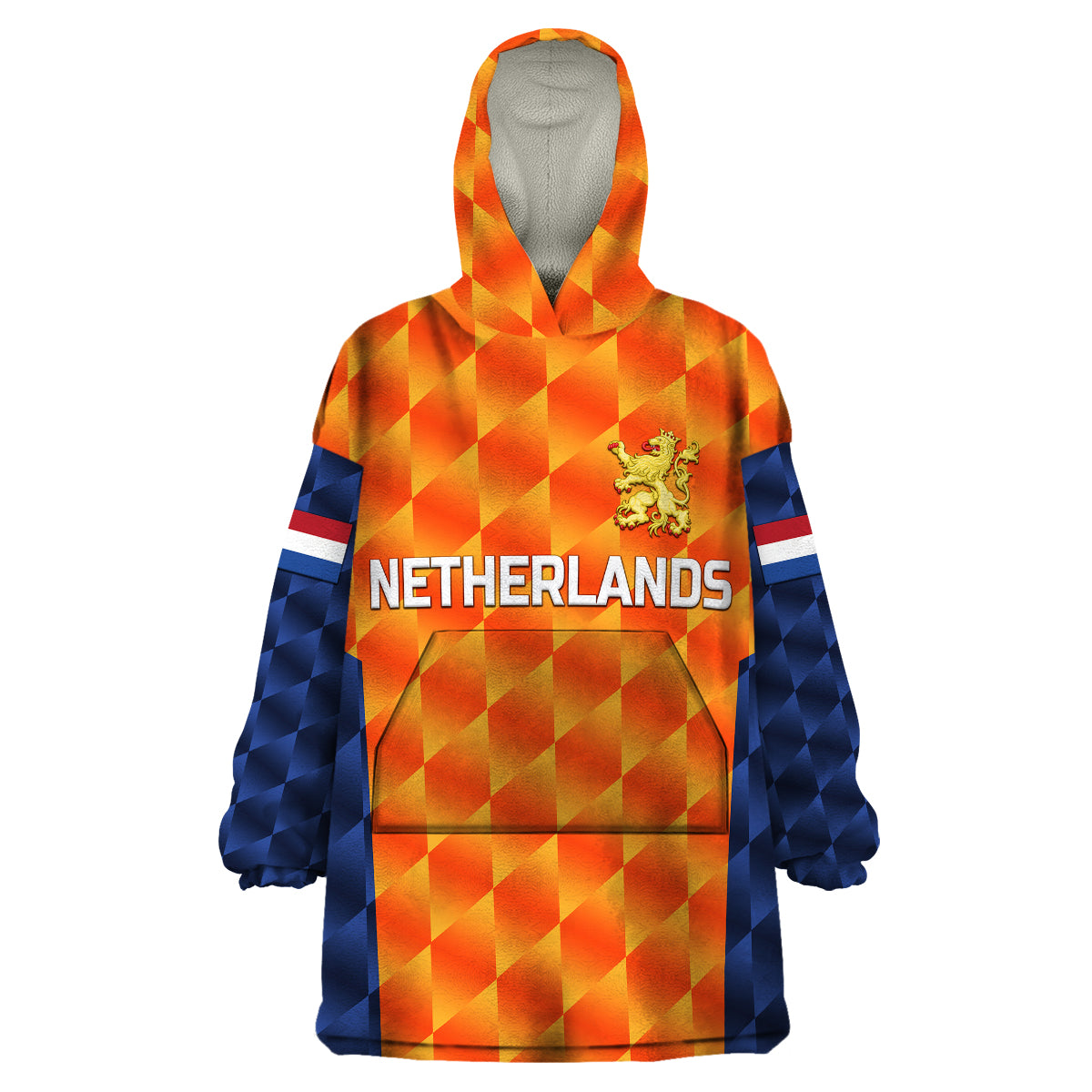 custom-personalised-netherlands-cricket-dutch-lion-wearable-blanket-hoodie-unique-orange