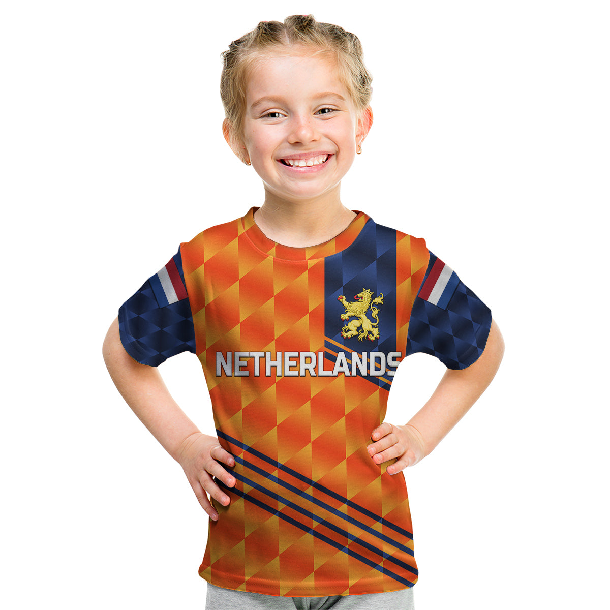 (Custom Personalised) Netherlands Cricket Dutch Lion Kid T Shirt Special Orange LT8 - Wonder Print Shop