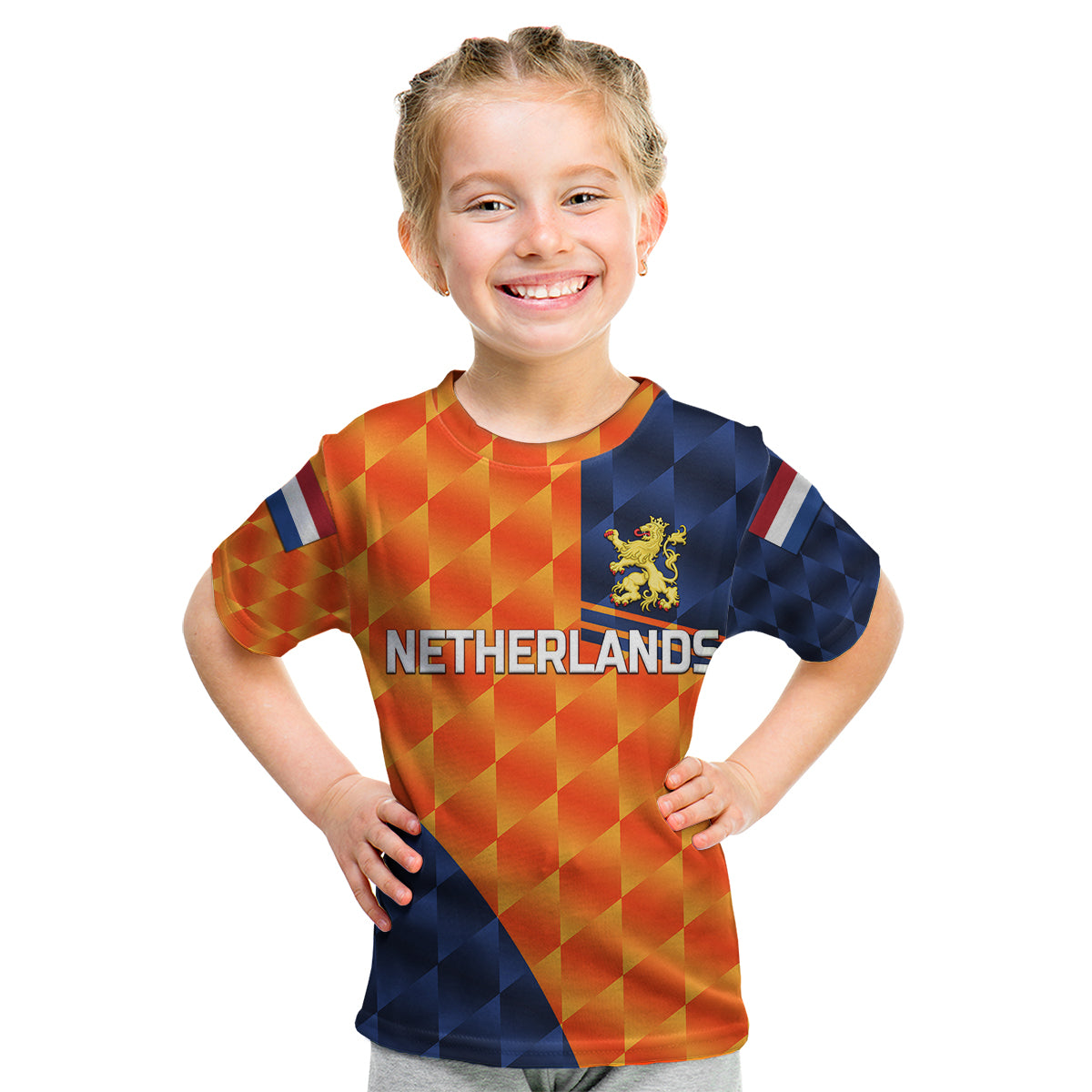 (Custom Personalised) Netherlands Cricket Dutch Lion Kid T Shirt Pride Version Orange LT8 - Wonder Print Shop