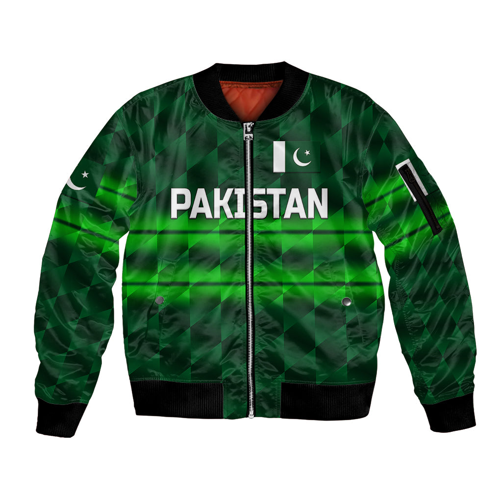 custom-personalised-pakistan-cricket-sleeve-zip-bomber-jacket-pak-shaheens-unique-dark-green