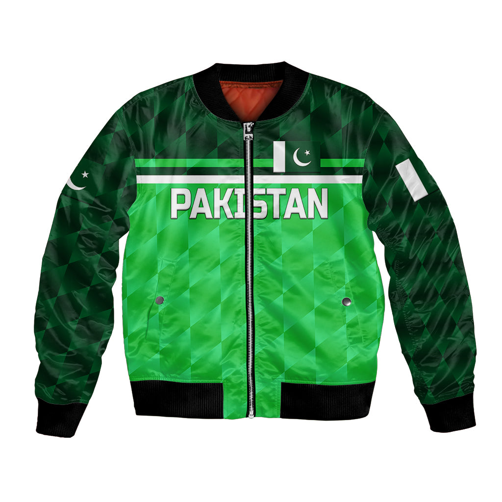 (Custom Personalised) Pakistan Cricket Bomber Jacket Pak Shaheens Unique - Green LT8 - Wonder Print Shop