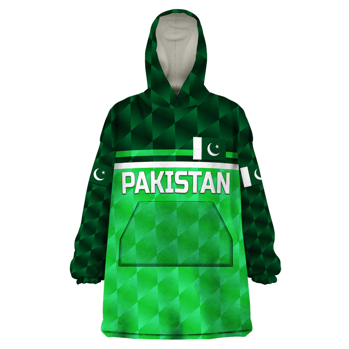 (Custom Personalised) Pakistan Cricket Wearable Blanket Hoodie Pak Shaheens Unique - Green LT8 - Wonder Print Shop