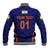 (Custom Personalised) India Cricket Baseball Jacket Men In Blue Unique - Blue LT8 - Wonder Print Shop