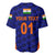 (Custom Personalised) India Cricket Baseball Jersey Men In Blue Unique - Blue LT8 - Wonder Print Shop