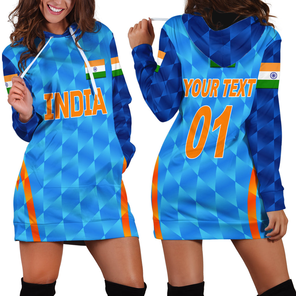 (Custom Personalised) India Cricket Hoodie Dress Men In Blue Unique - Light Blue LT8 - Wonder Print Shop