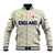 (Custom Personalised) England Cricket Baseball Jacket Unique - Beige LT8 - Wonder Print Shop