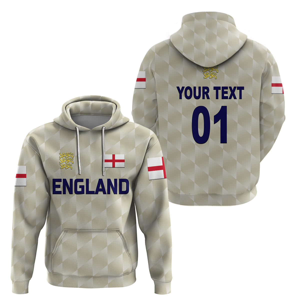 Custom England CrickeHoodie Unique Beige LT8 - Wonder Print Shop