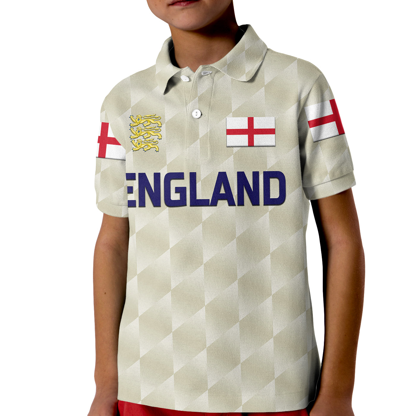 Custom England Cricket Polo Shirt for Kid Unique Beige LT8 - Wonder Print Shop