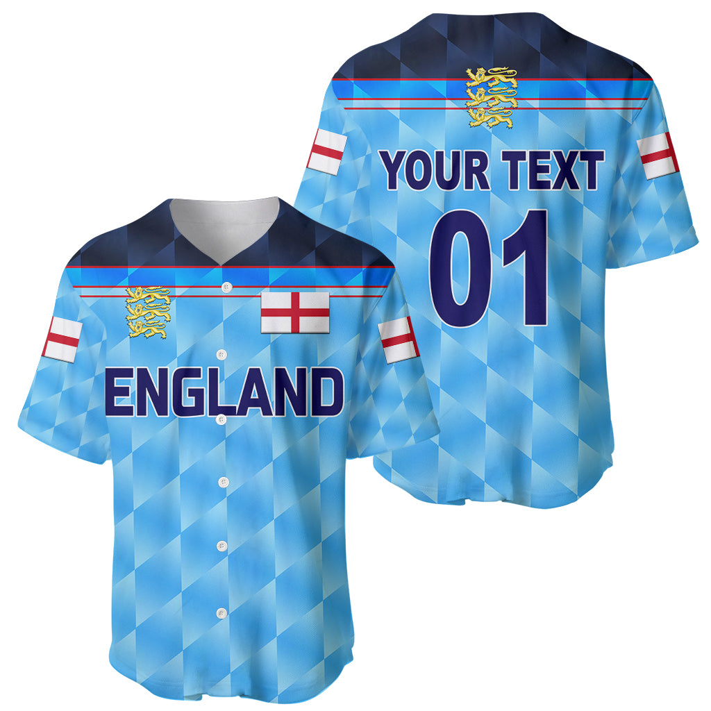 (Custom Personalised) England Cricket Baseball Jersey Unique - Blue LT8 - Wonder Print Shop