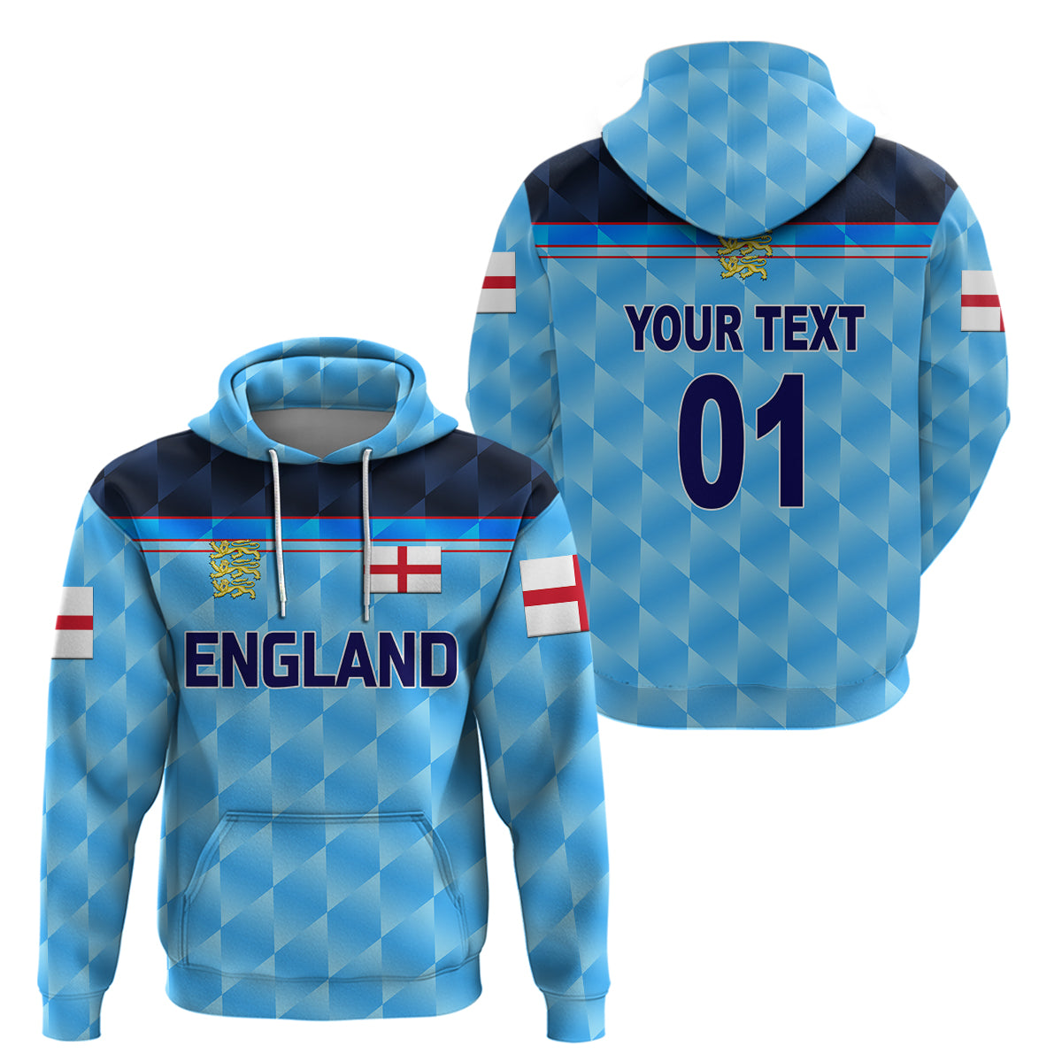 Custom England CrickeHoodie Unique Blue LT8 - Wonder Print Shop