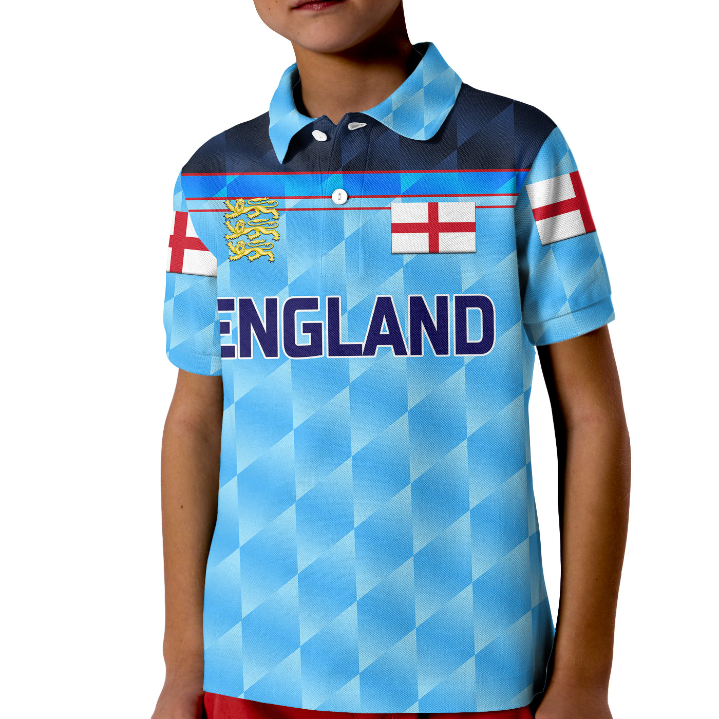 Custom England Cricket Polo Shirt for Kid Unique Blue LT8 - Wonder Print Shop