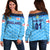 (Custom Personalised) England Cricket Off Shoulder Sweater Unique - Blue LT8 - Wonder Print Shop