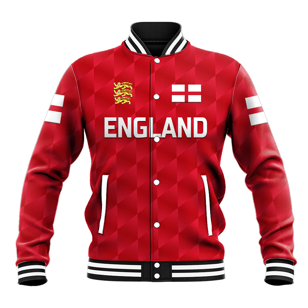 (Custom Personalised) England Cricket Baseball Jacket Unique - Red LT8 - Wonder Print Shop