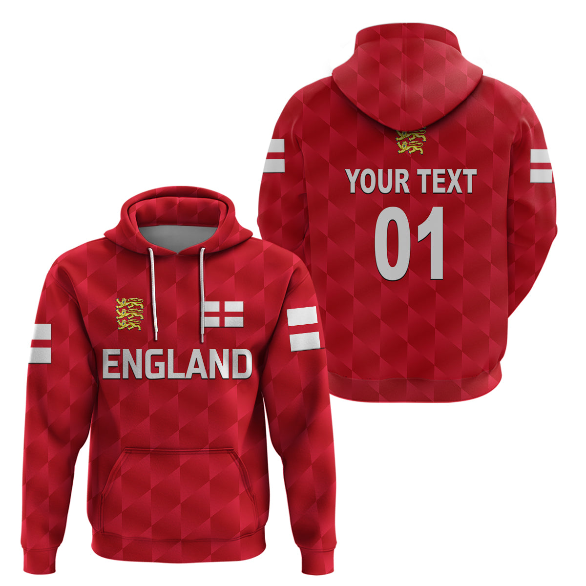 Custom England CrickeHoodie Unique Red LT8 - Wonder Print Shop