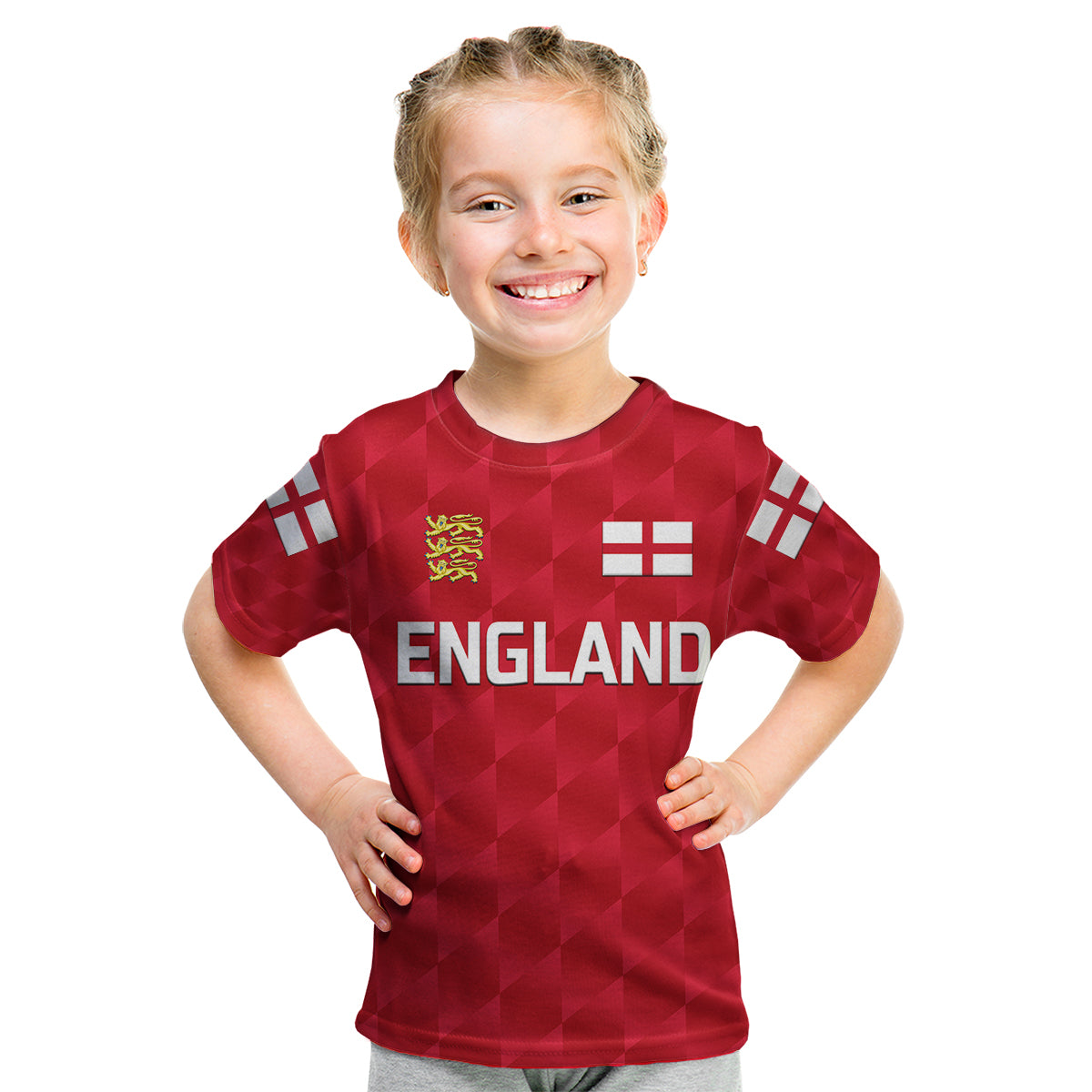 (Custom Personalised) England Cricket Kid T Shirt Unique - Red LT8 - Wonder Print Shop