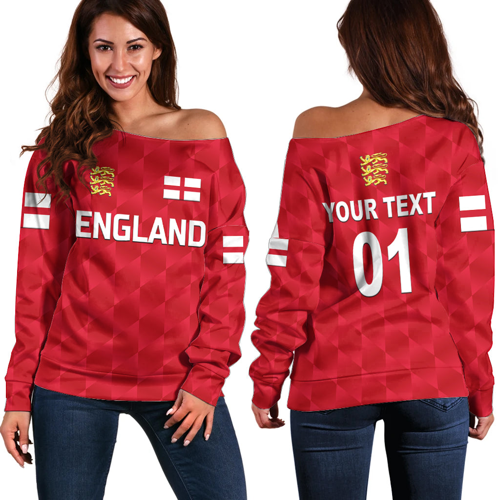 (Custom Personalised) England Cricket Off Shoulder Sweater Unique - Red LT8 - Wonder Print Shop