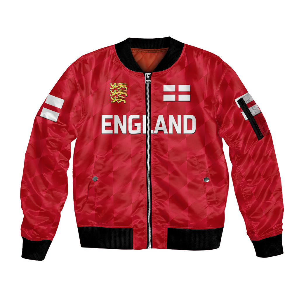 custom-personalised-england-cricket-sleeve-zip-bomber-jacket-unique-red