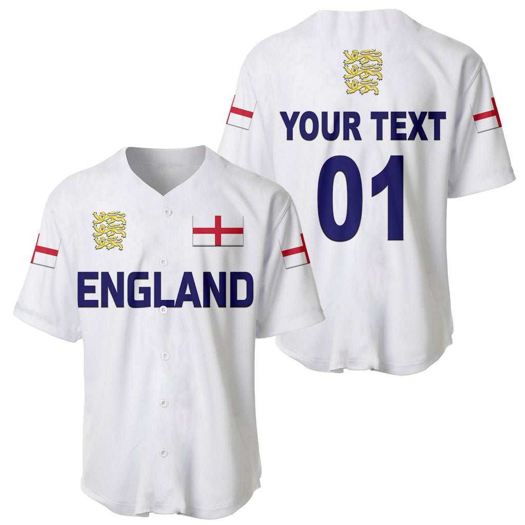 (Custom Personalised) England Cricket Baseball Jersey Unique - White LT8 - Wonder Print Shop