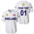 (Custom Personalised) England Cricket Baseball Jersey Unique - White LT8 - Wonder Print Shop