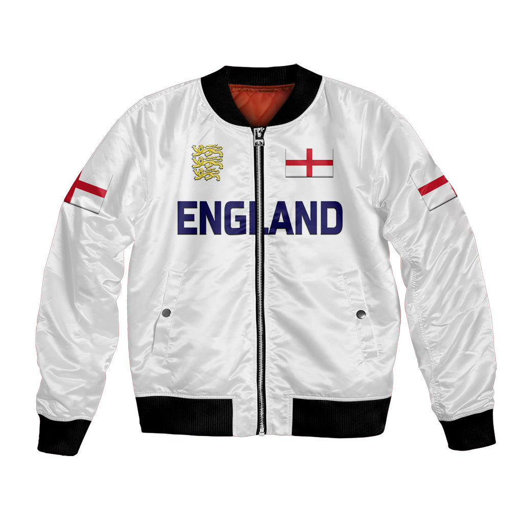 (Custom Personalised) England Cricket Bomber Jacket Unique - White LT8 - Wonder Print Shop