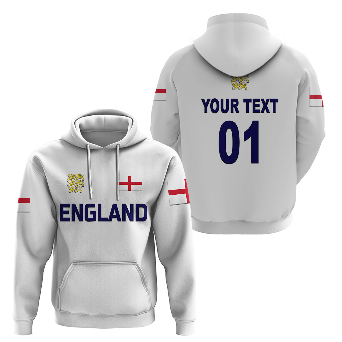 Custom England CrickeHoodie Unique White LT8 - Wonder Print Shop