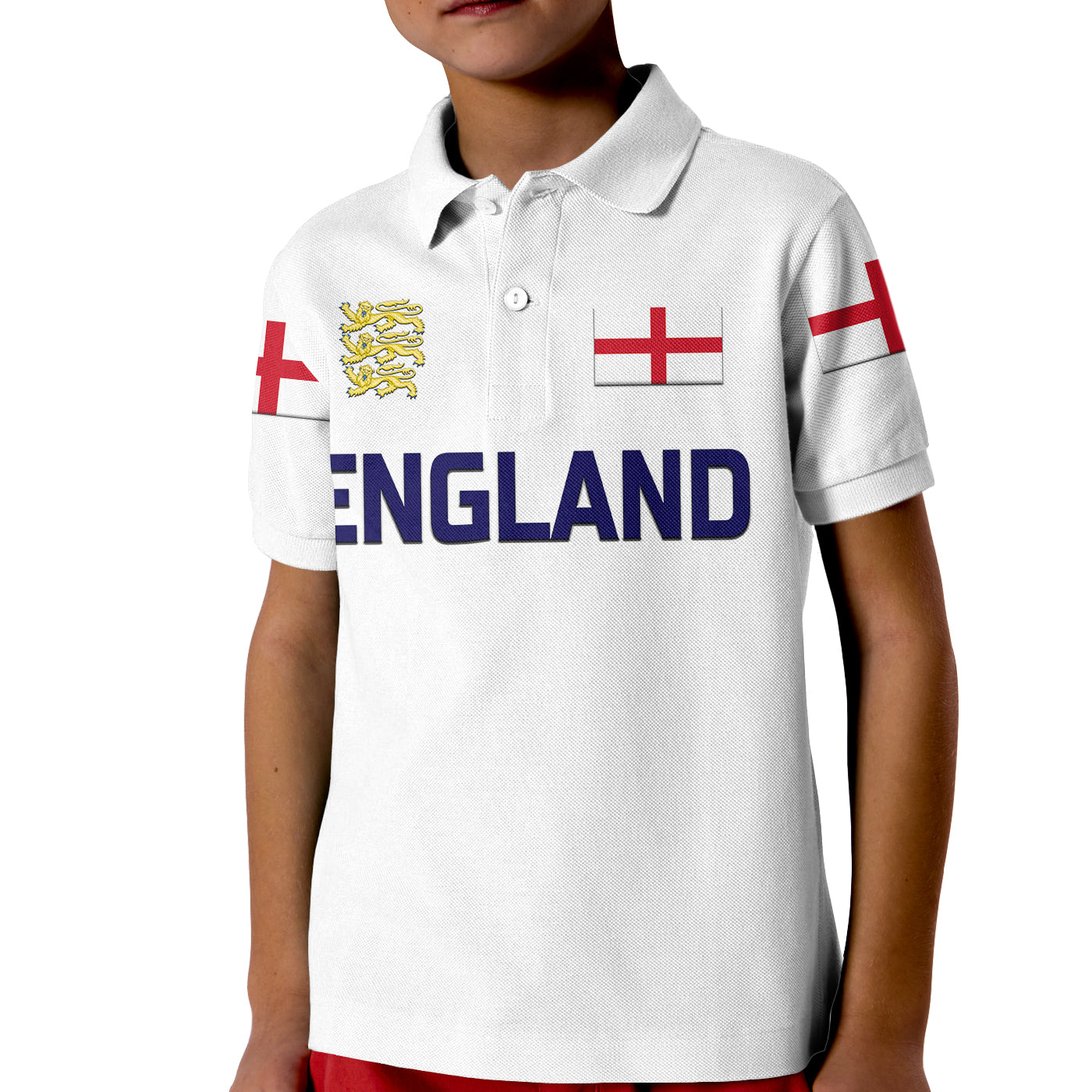 Custom England Cricket Polo Shirt for Kid Unique White LT8 - Wonder Print Shop