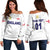 (Custom Personalised) England Cricket Off Shoulder Sweater Unique - White LT8 - Wonder Print Shop