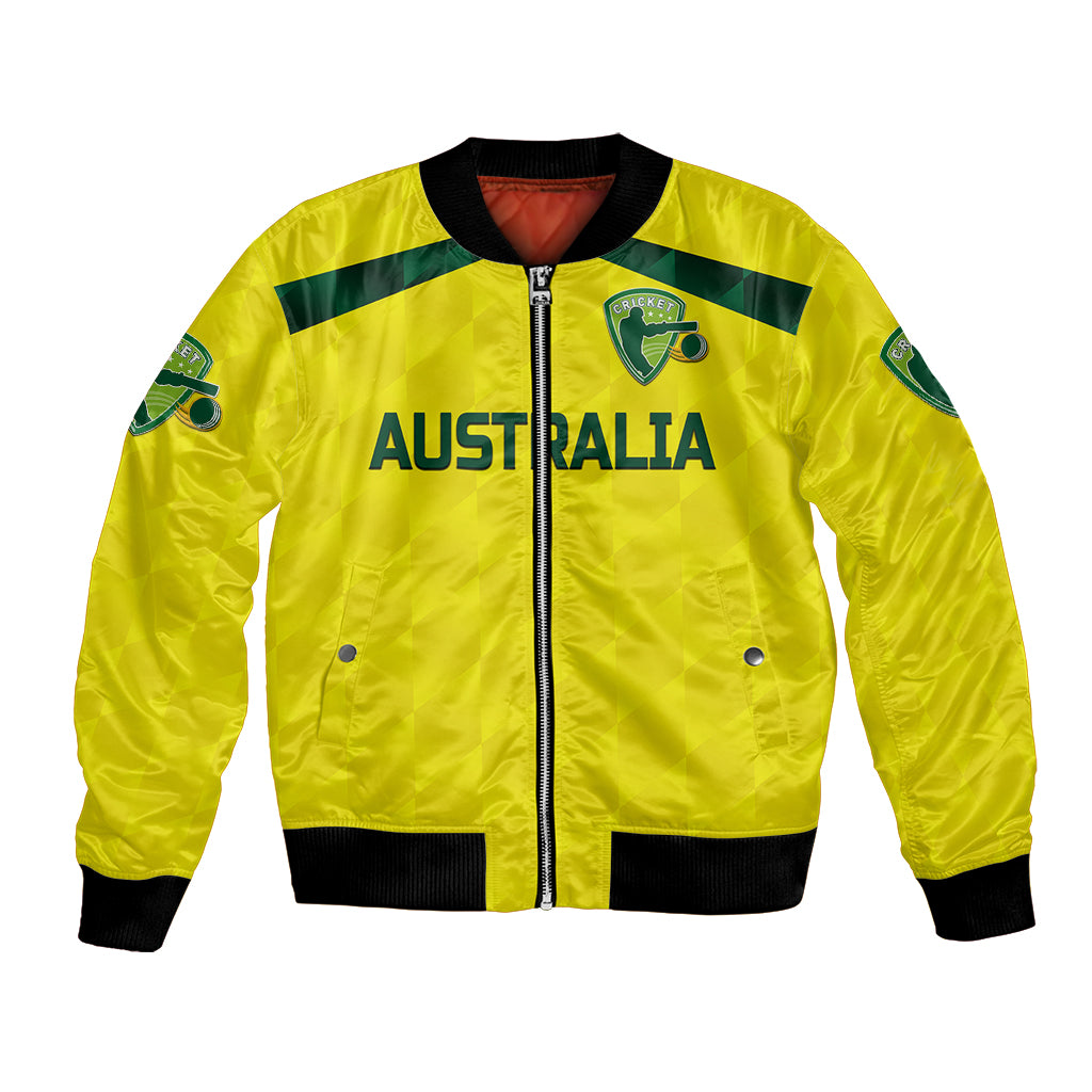 (Custom Personalised) Australia Cricket Bomber Jacket Aussie Unique - Yellow LT8 - Wonder Print Shop