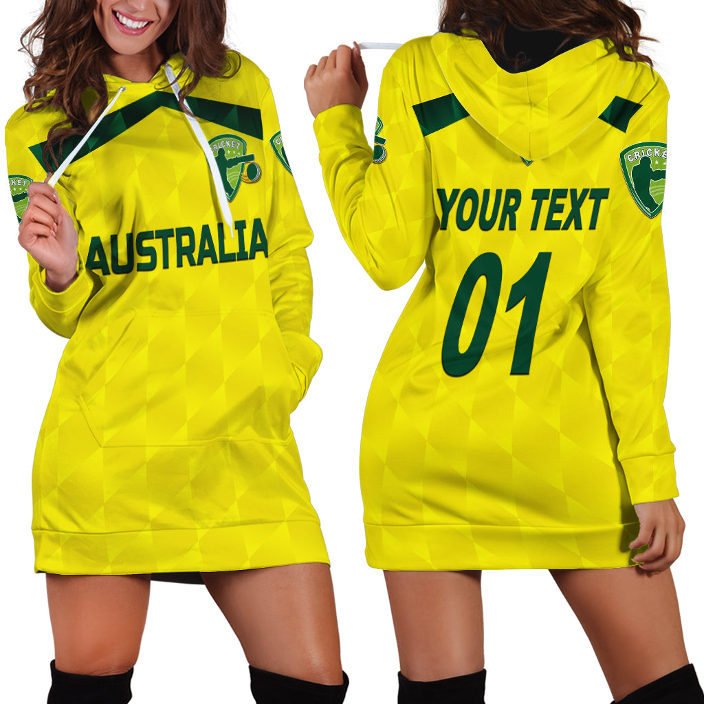 (Custom Personalised) Australia Cricket Hoodie Dress Aussie Unique - Yellow LT8 - Wonder Print Shop