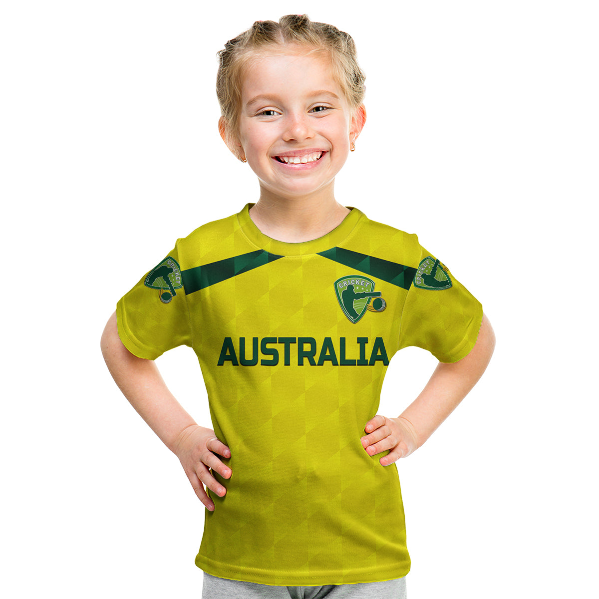 (Custom Personalised) Australia Cricket Kid T Shirt Aussie Unique - Yellow LT8 - Wonder Print Shop