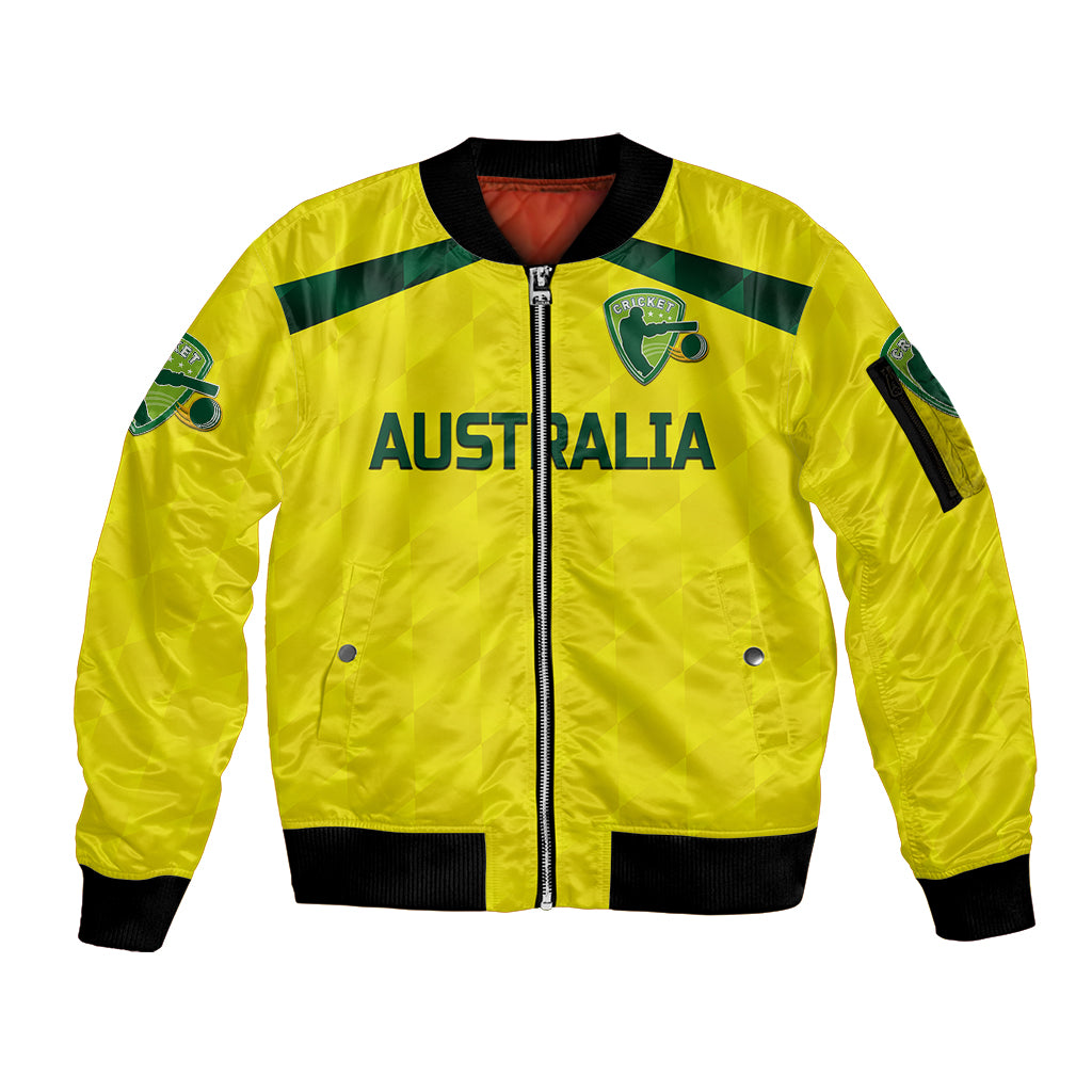 custom-personalised-australia-cricket-sleeve-zip-bomber-jacket-aussie-unique-yellow