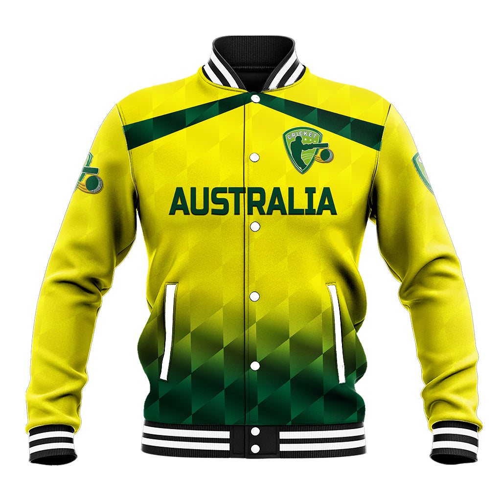 (Custom Personalised) Australia Cricket Baseball Jacket Aussie Unique - Gradient Yellow Vibes LT8 - Wonder Print Shop