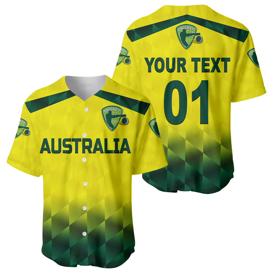 (Custom Personalised) Australia Cricket Baseball Jersey Aussie Unique - Gradient Yellow Vibes LT8 - Wonder Print Shop