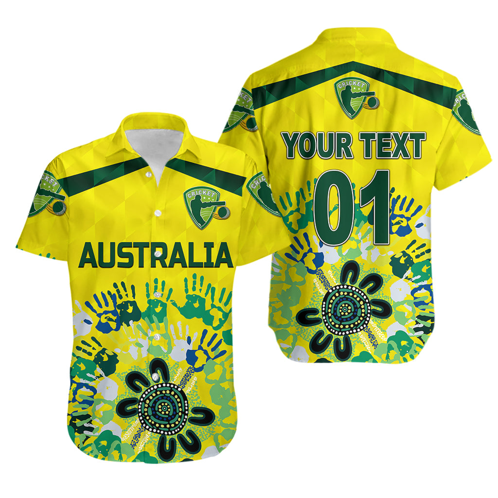 (Custom Personalised) Australia Cricket Hawaiian Shirt Aboriginal Style Unique - Yellow LT8 - Wonder Print Shop