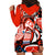 Canada Haida Hoodie Dress Classic Haida Stylized Raven in red - Wonder Print Shop