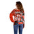 Canada Haida Off Shoulder Sweater Classic Haida Stylized Raven in red - Wonder Print Shop